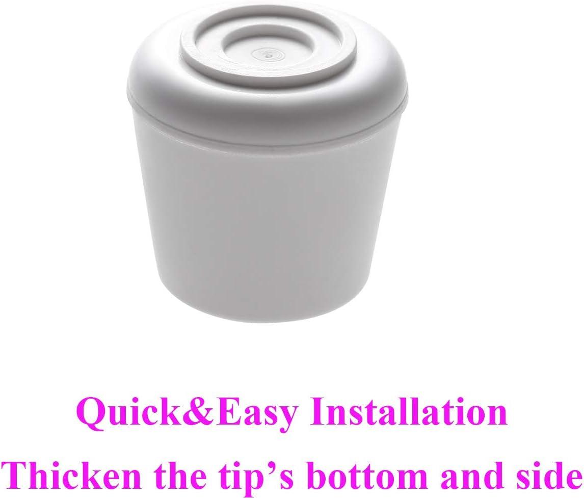 White Non-Slip Rubber Chair Leg Tips Caps - 16 pack - District Goods