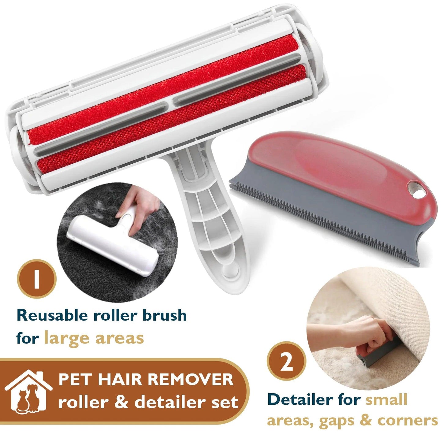 Reusable Pet Hair Roller and Detailer Set - District Goods