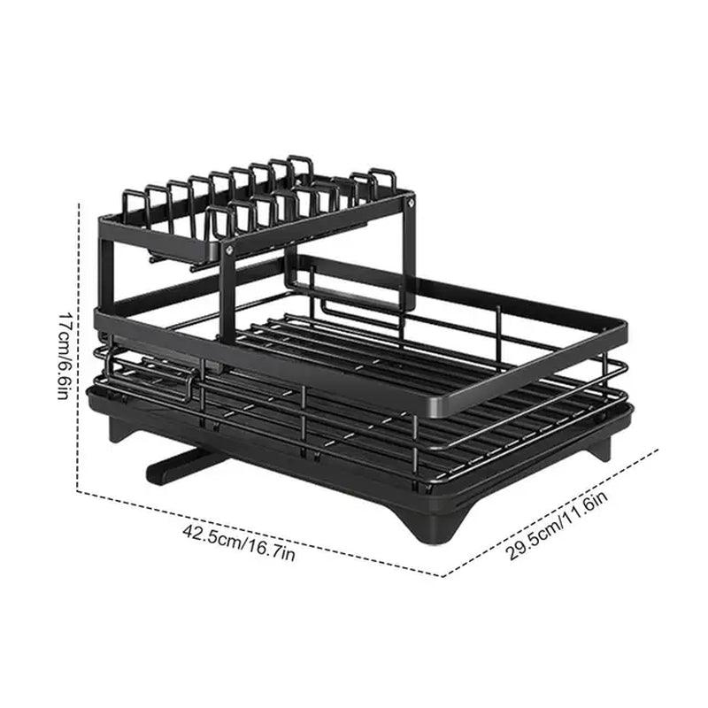 Kitchen Dish Drying Rack with Drain Basket and Drainboard - District Goods
