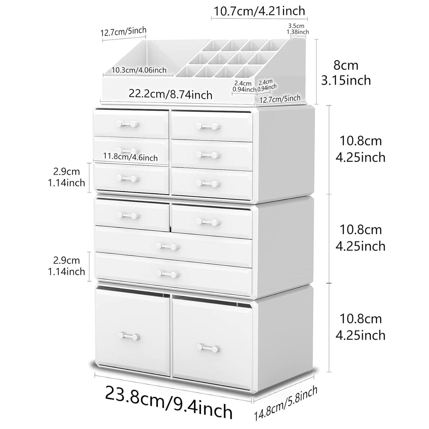 White Makeup Cosmetic Organizer - District Goods