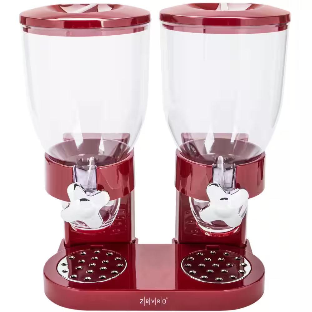 Double Red Cereal Dispenser with Portion Control - District Goods