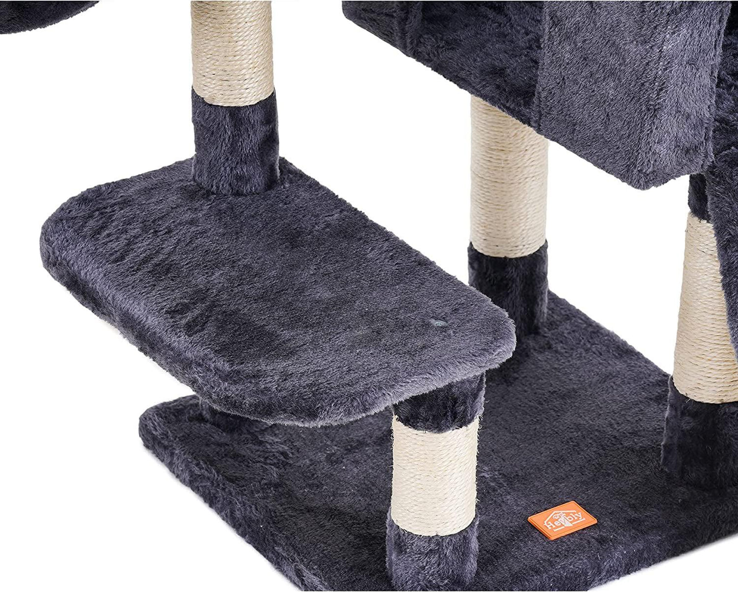 Multi-Level Cat Tree Condo with Scratching Board and Feeding Bowl - District Goods