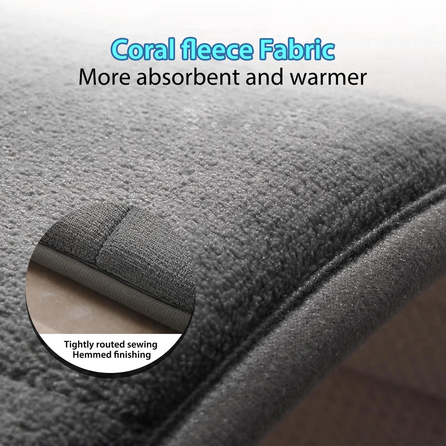 Luxury Memory Foam Bathroom Rug Set - Absorbent, Non-Slip, 3-Piece Set in Dark Gray - District Goods