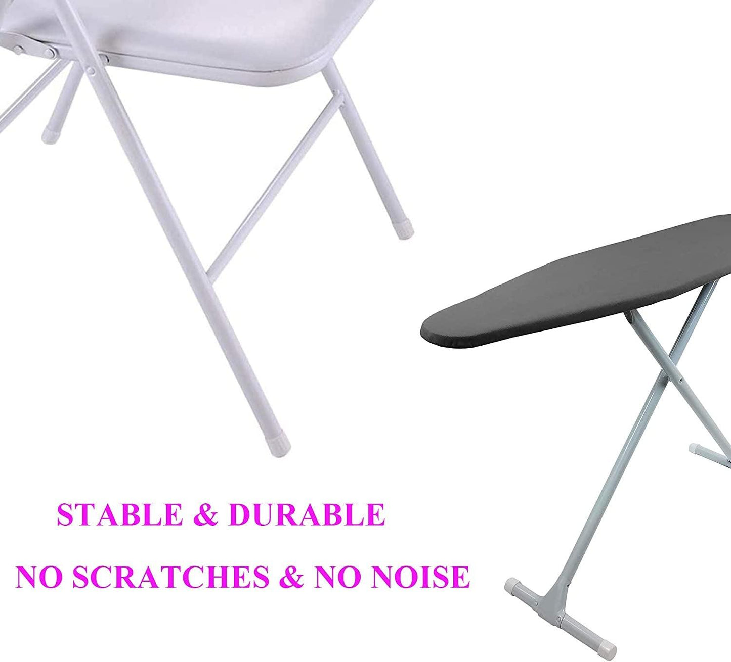 White Non-Slip Rubber Chair Leg Tips Caps - 16 pack - District Goods