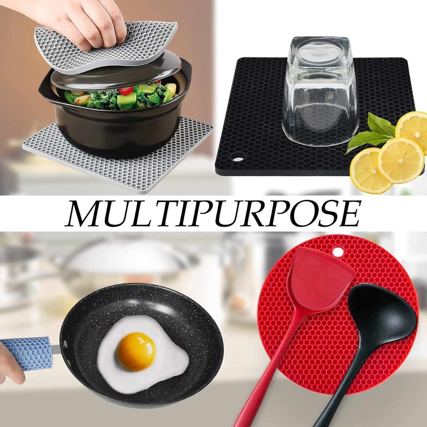 Silicone Trivet Pot Mats Non-Slip Heat Resistant Kitchen Hot Pads - District Goods