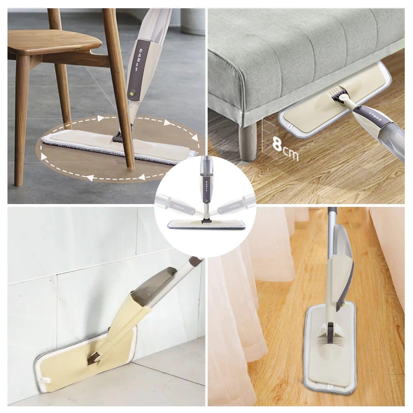 Rotating Spray Mop Broom Set with Reusable Microfiber Pads - District Goods