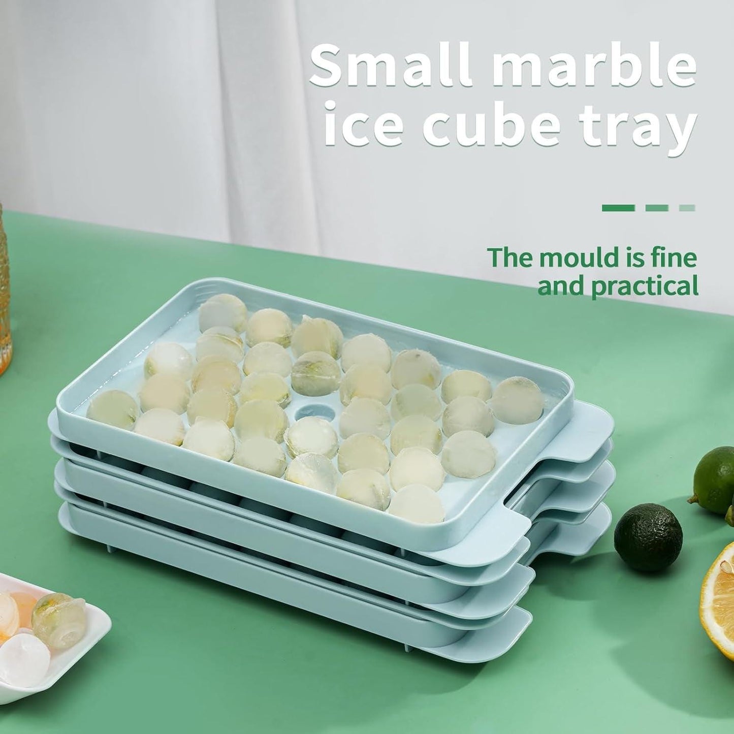 Round Ice Cube Tray Set with Lid, Bin, and Scoop - District Goods