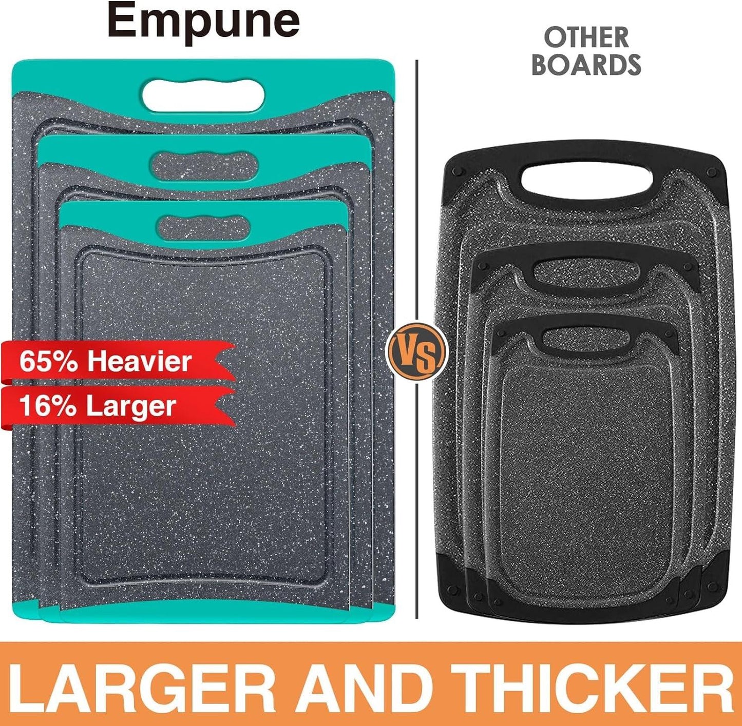Set of 3 Extra Large Plastic Cutting Boards - District Goods