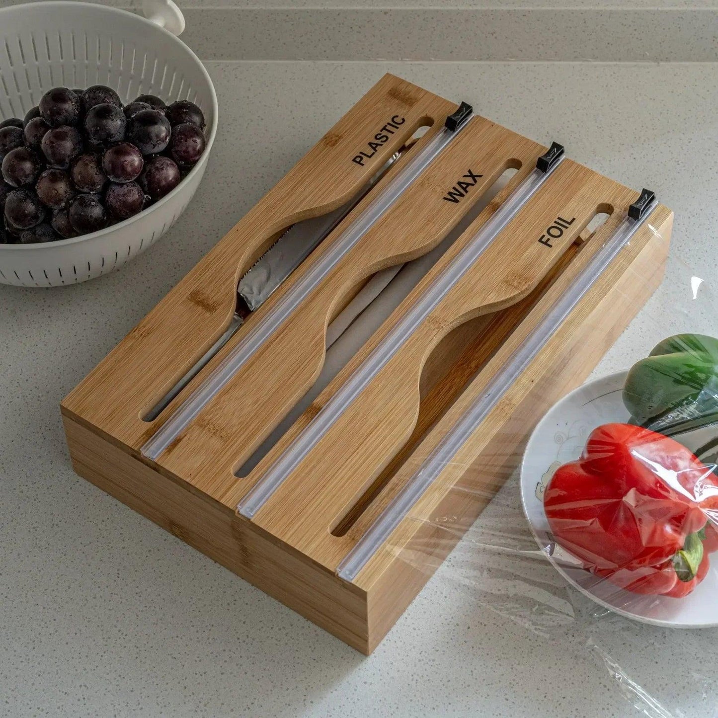 Wall Mounted Wooden Cling Film Cutter - District Goods