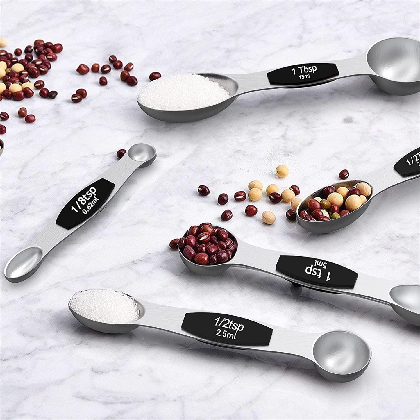 21-Piece Stainless Steel Measuring Cups and Magnetic Measuring Spoons - District Goods
