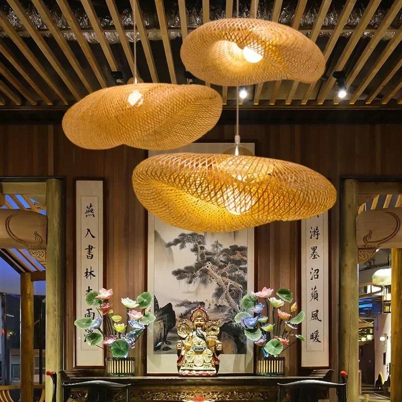 Handmade Bamboo Lustre Chandelier Pendant Light - District Goods