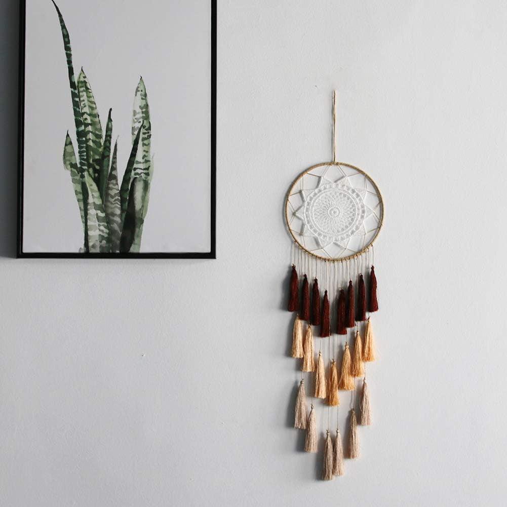 Handmade Macrame Dream Catcher Wall Hanging with Tassel Feather Ornament - District Goods