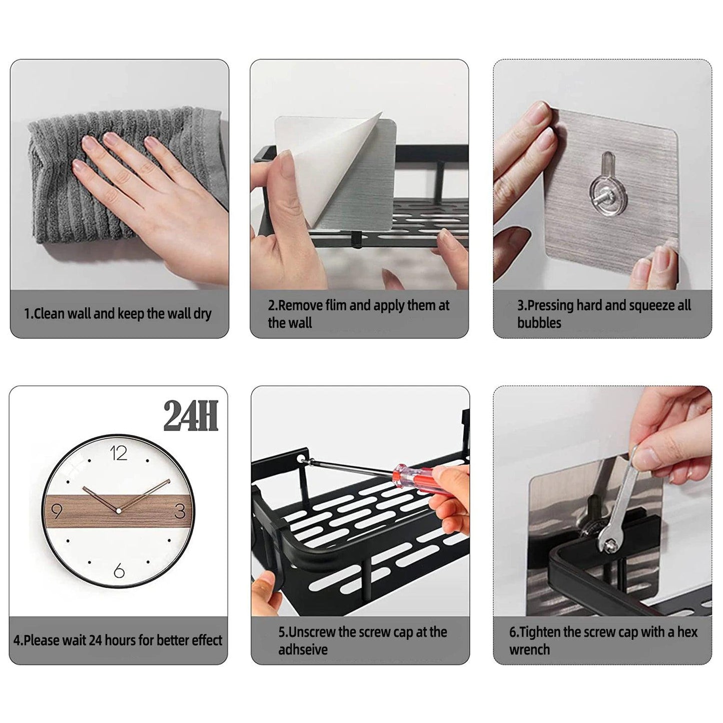 Aluminum Alloy Bathroom Shelf with No Drill Installation - District Goods