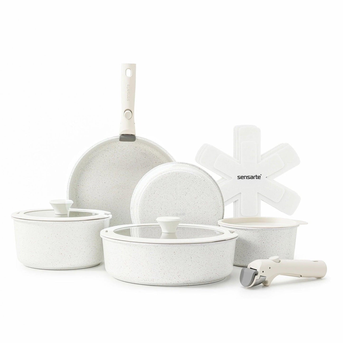Nonstick Induction Cookware Set with Detachable Handles 14-Piece - District Goods
