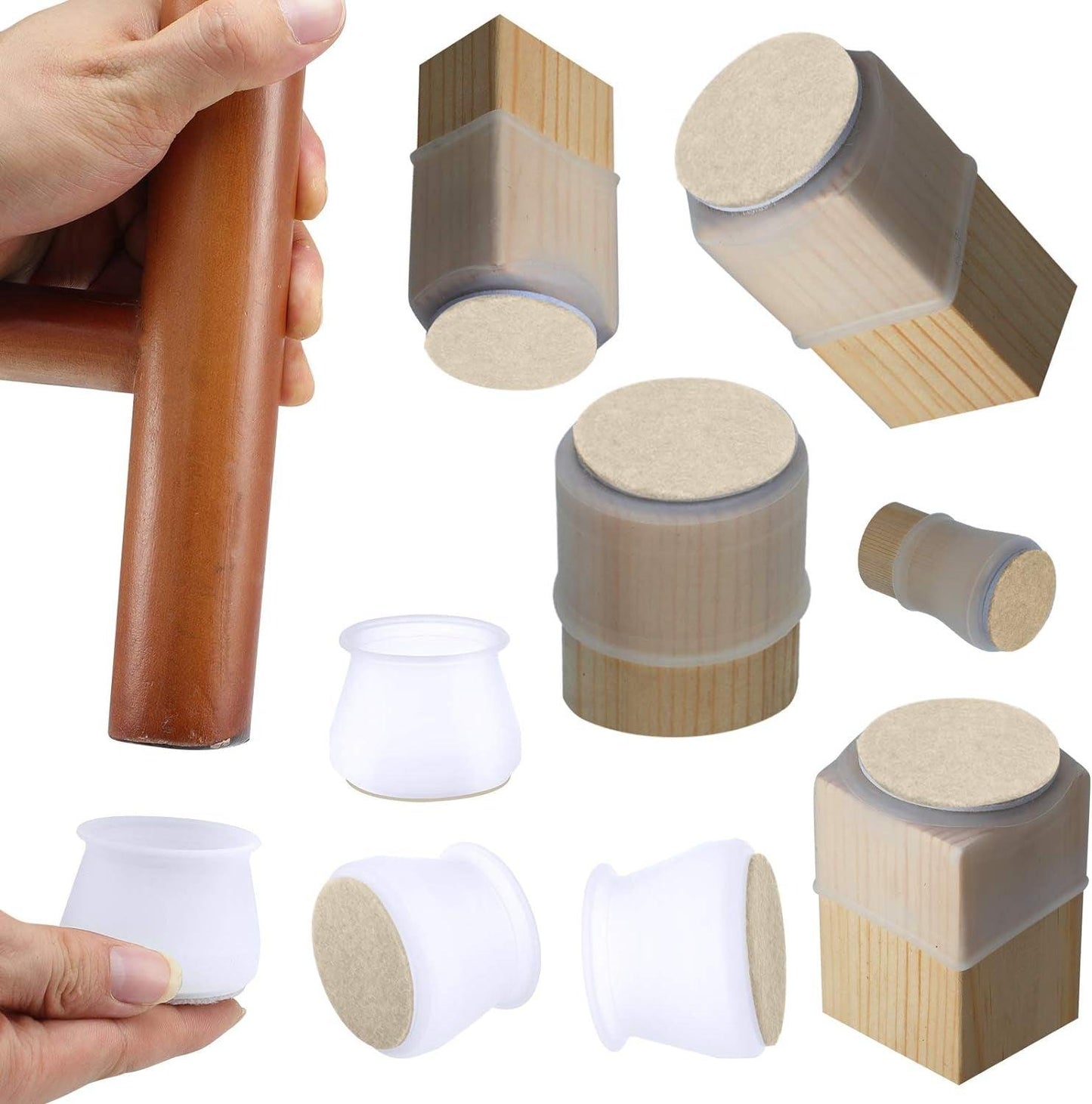 Large Silicone Chair Leg Floor Protectors - Set of 16 - District Goods