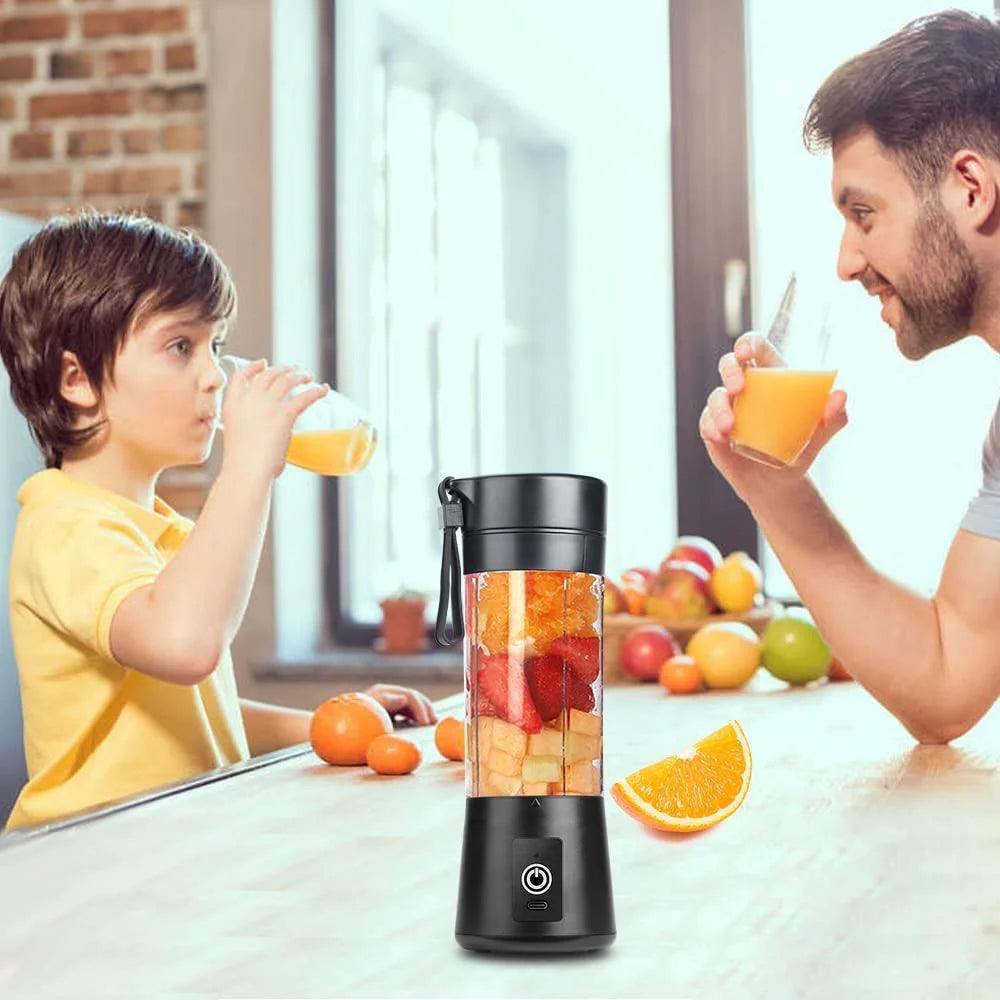 Portable USB Electric Juicer Blender Cup with Six Blades - 380ml - District Goods