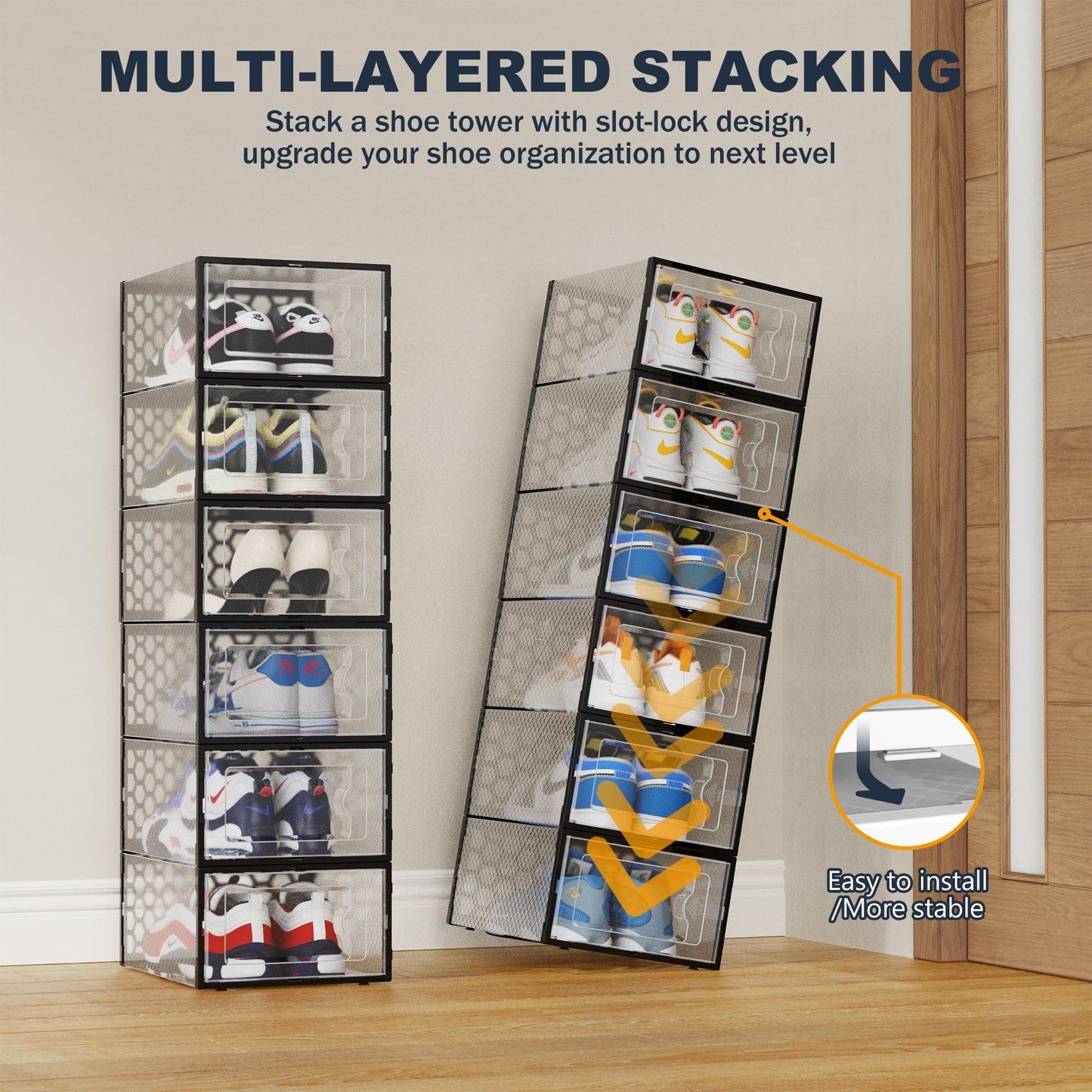 Shoe Storage Boxes - Set of 12 - District Goods