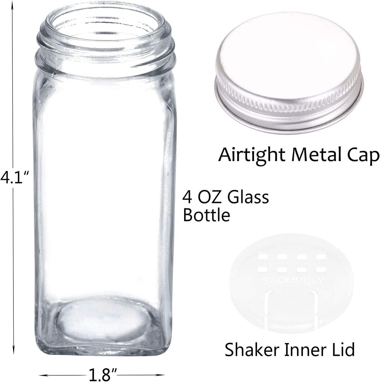 Spice Rack Organizer Set with 24 Glass Spice Jars - District Goods