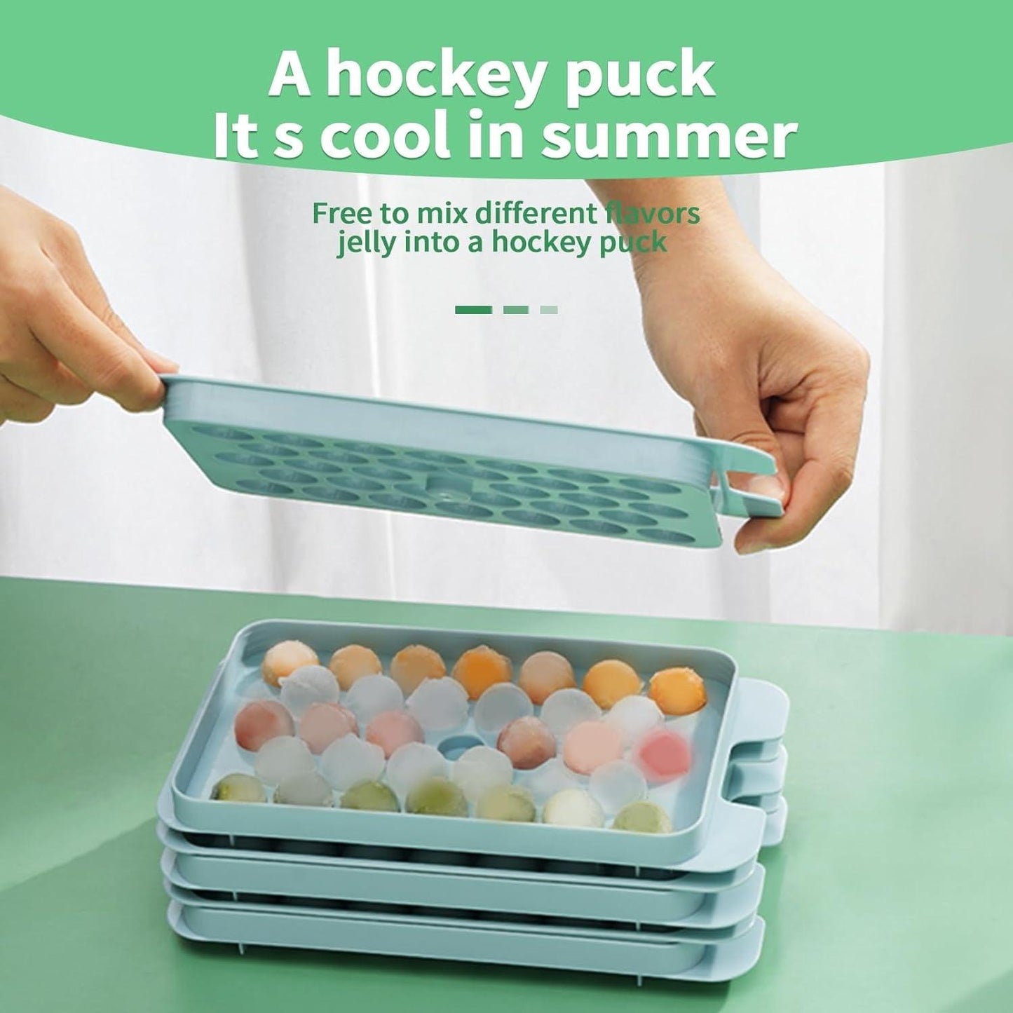 Round Ice Cube Tray Set with Lid, Bin, and Scoop - District Goods