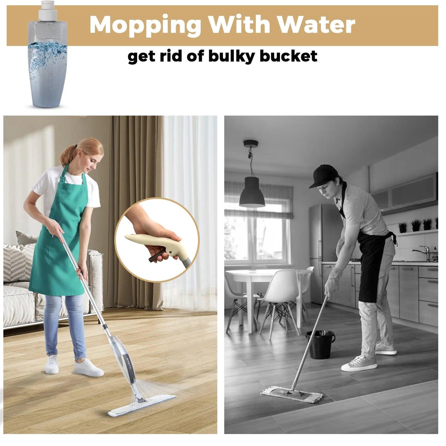 Rotating Spray Mop Broom Set with Reusable Microfiber Pads - District Goods