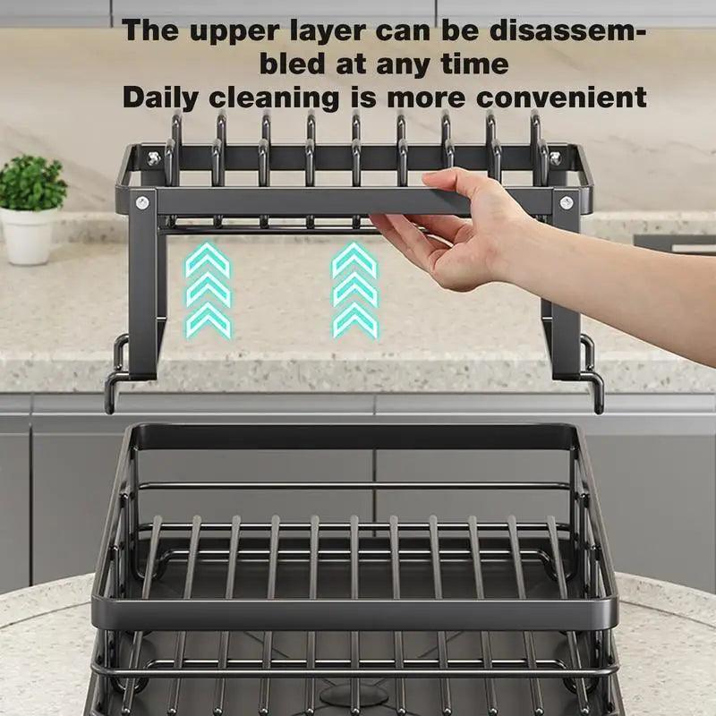 Kitchen Dish Drying Rack with Drain Basket and Drainboard - District Goods
