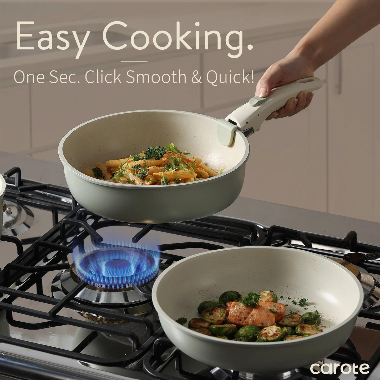 17-Piece Nonstick Cookware Set with Detachable Handle - District Goods