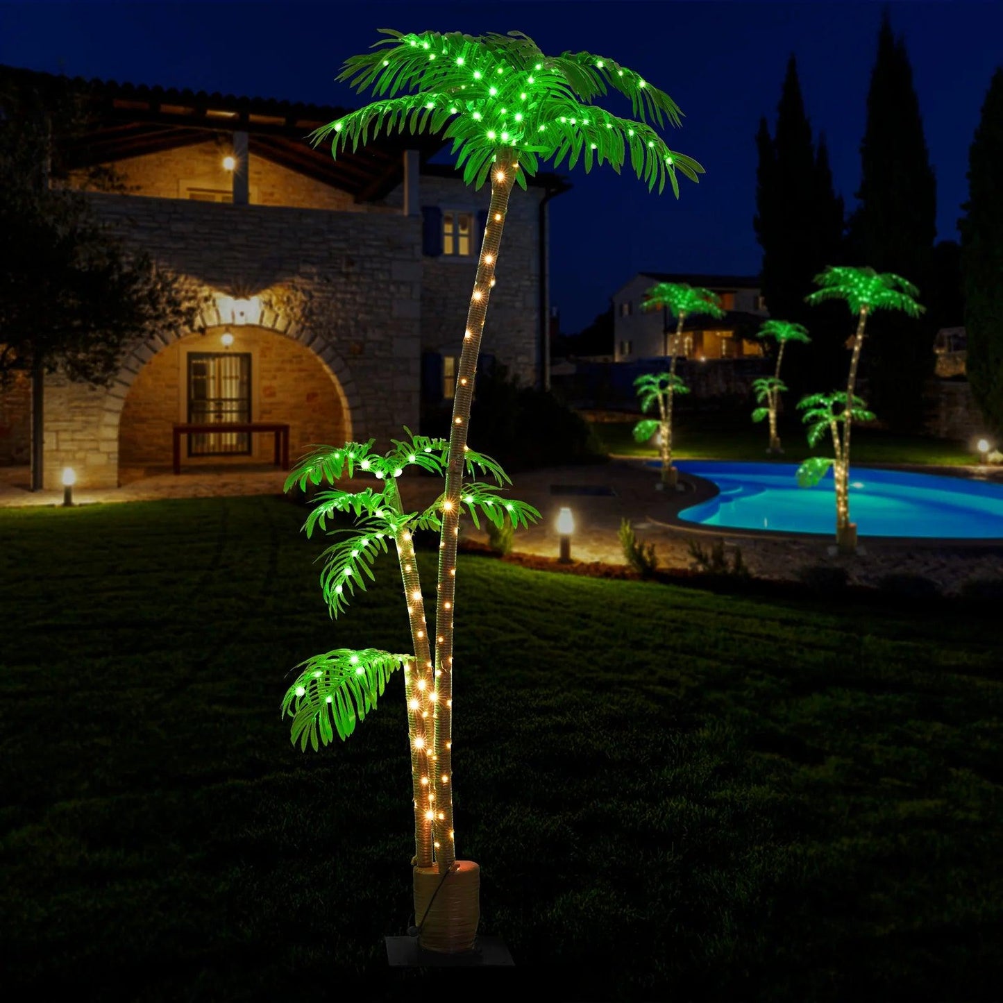 7-Foot Lighted Palm Tree for Outdoor Decoration - District Goods