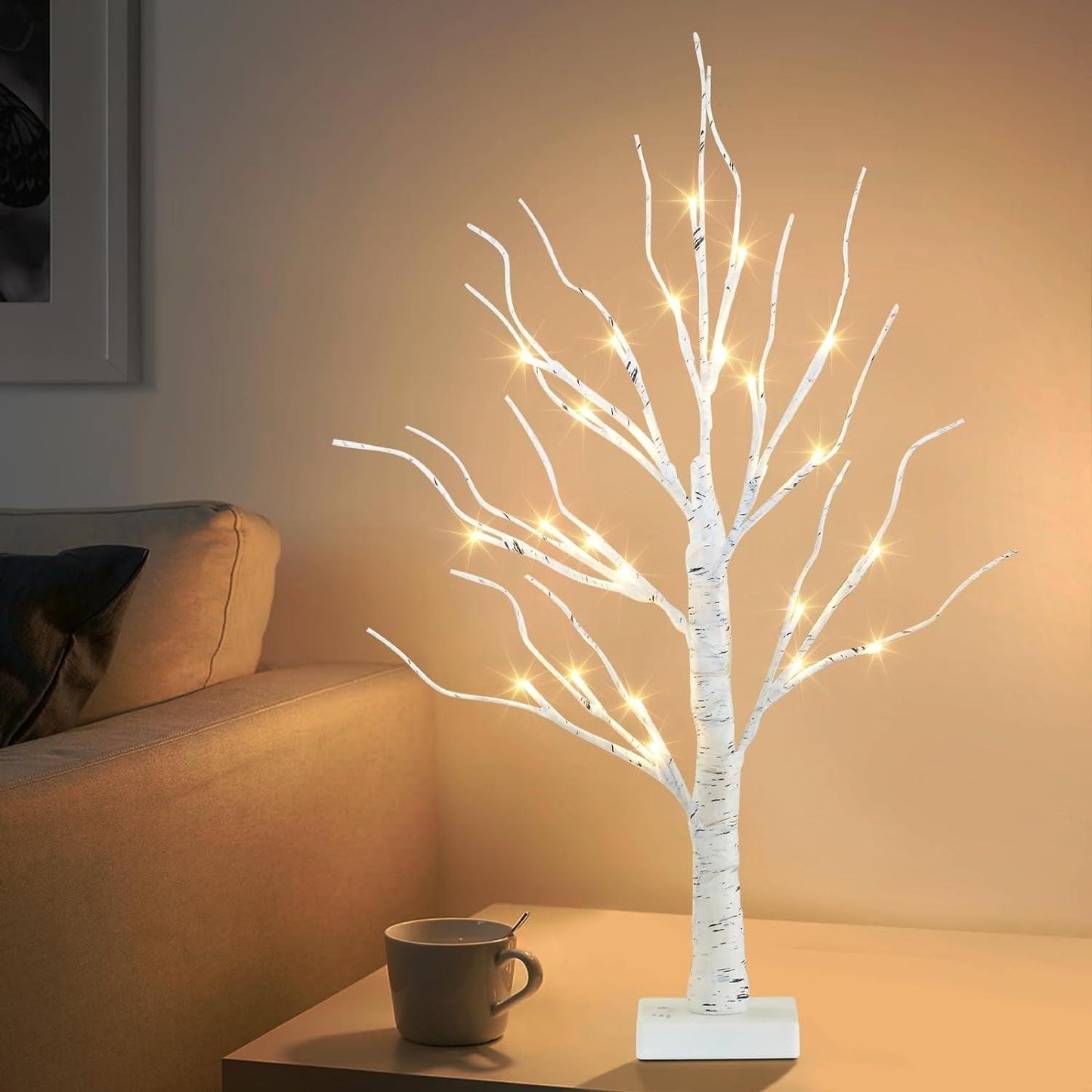 White Birch Tree with LED Lights and Timer - District Goods
