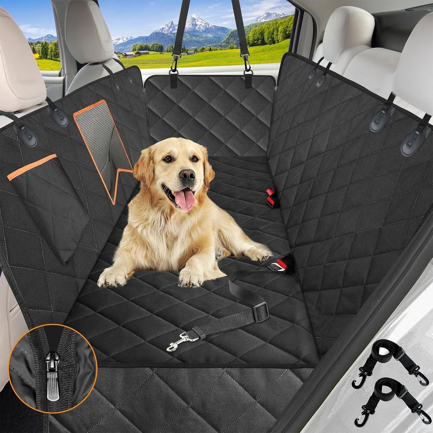 Waterproof Dog Car Seat Cover with Mesh Window - District Goods