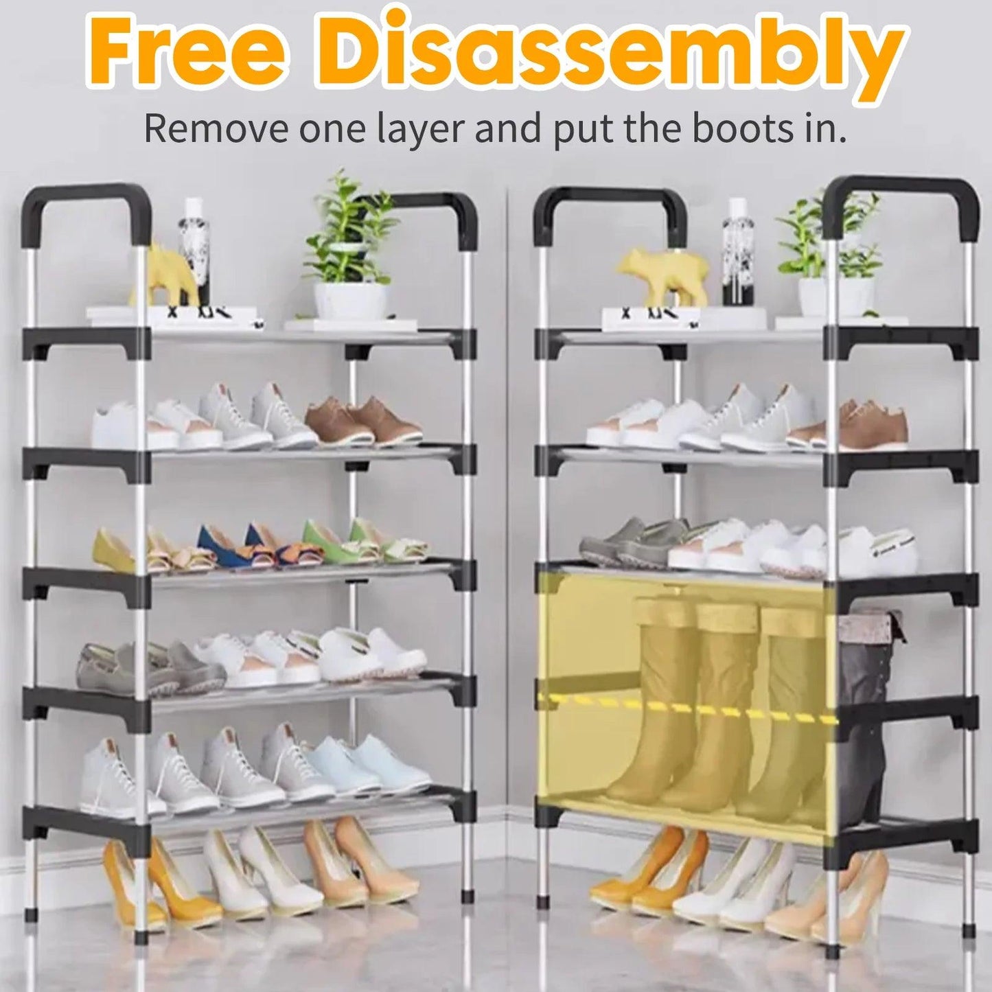 Stackable Metal Shoe Rack Organizer - District Goods
