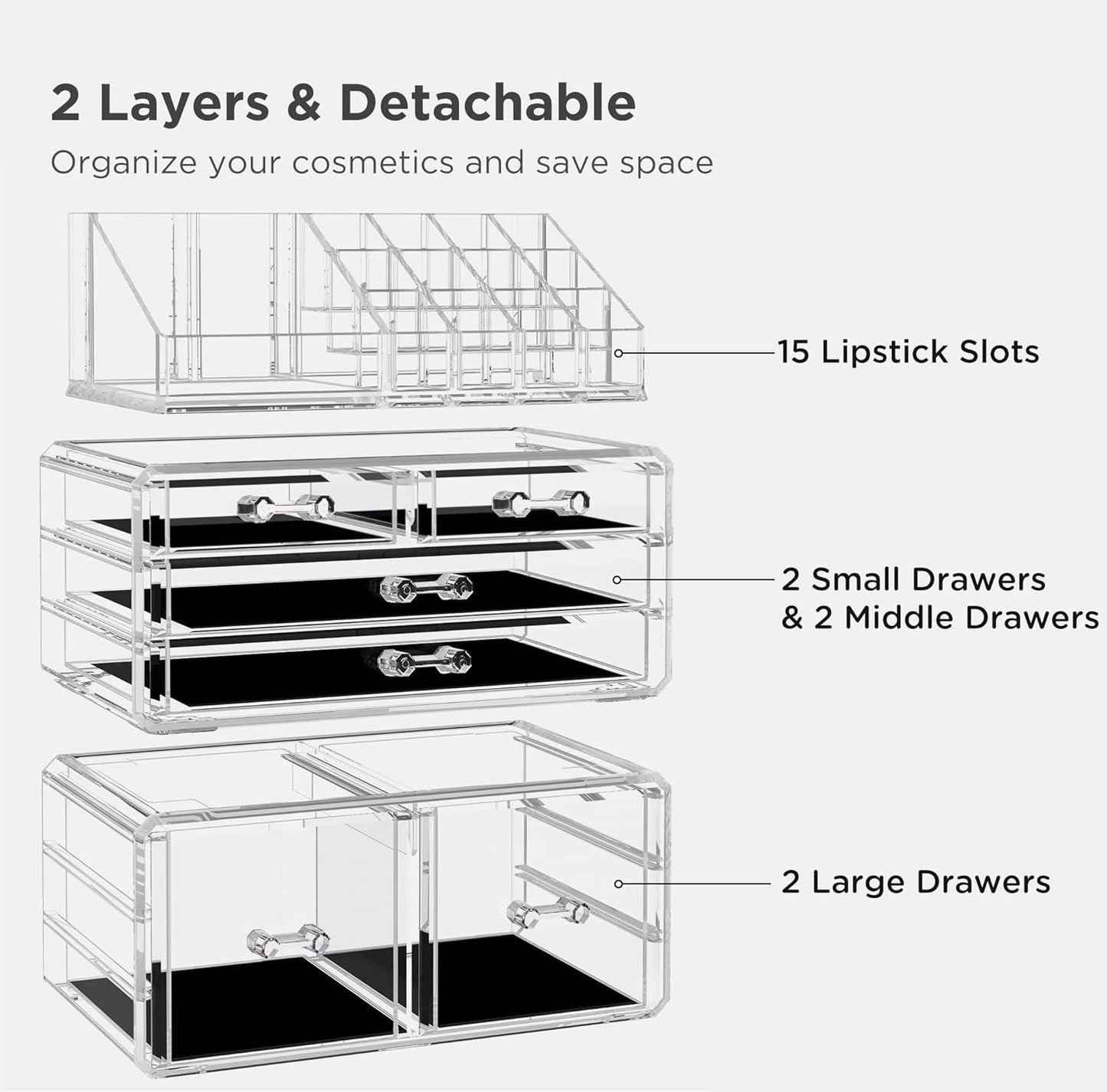 Clear Acrylic Makeup Storage Organizer with 6 Drawers - District Goods