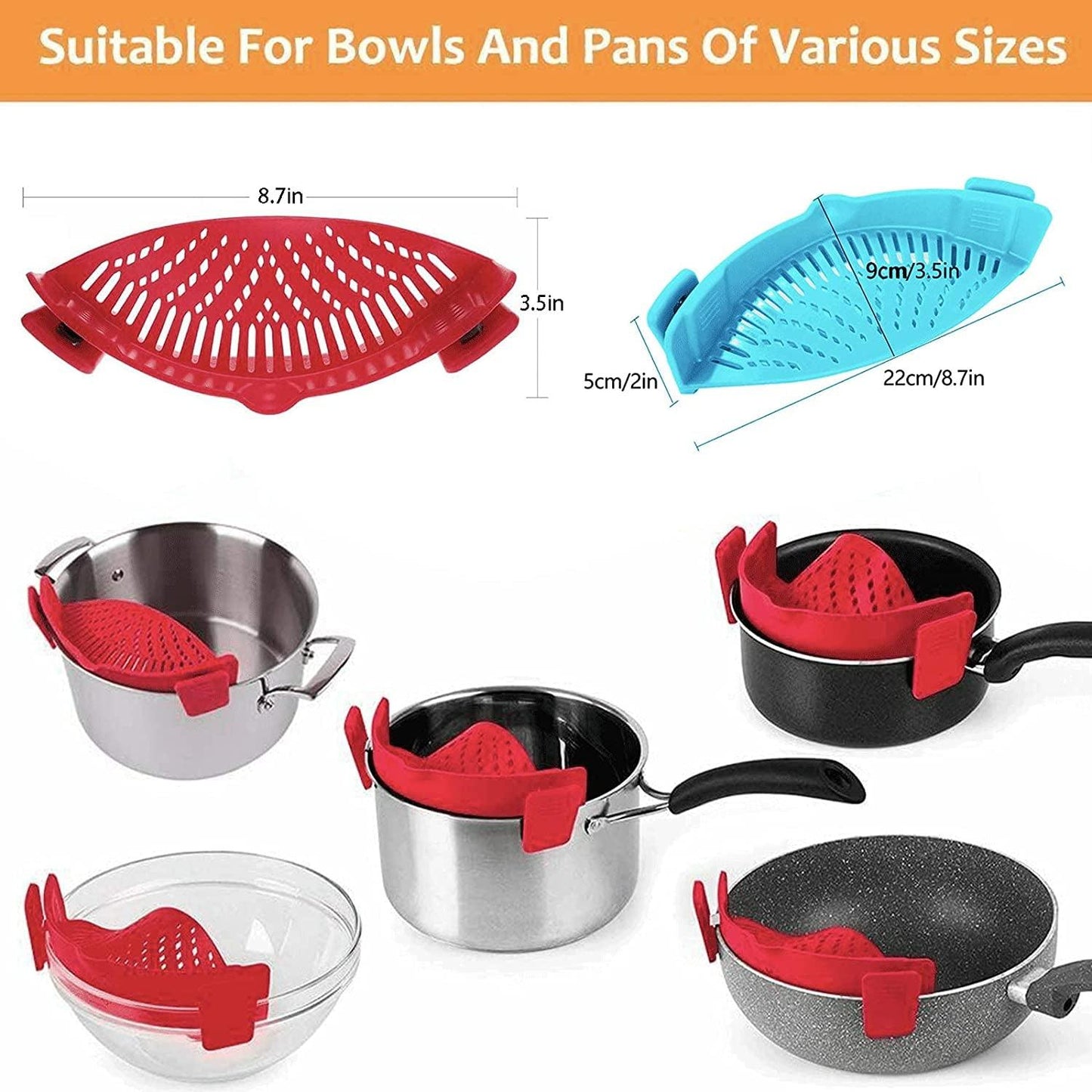Clip-On Silicone Pot Strainer Set - District Goods