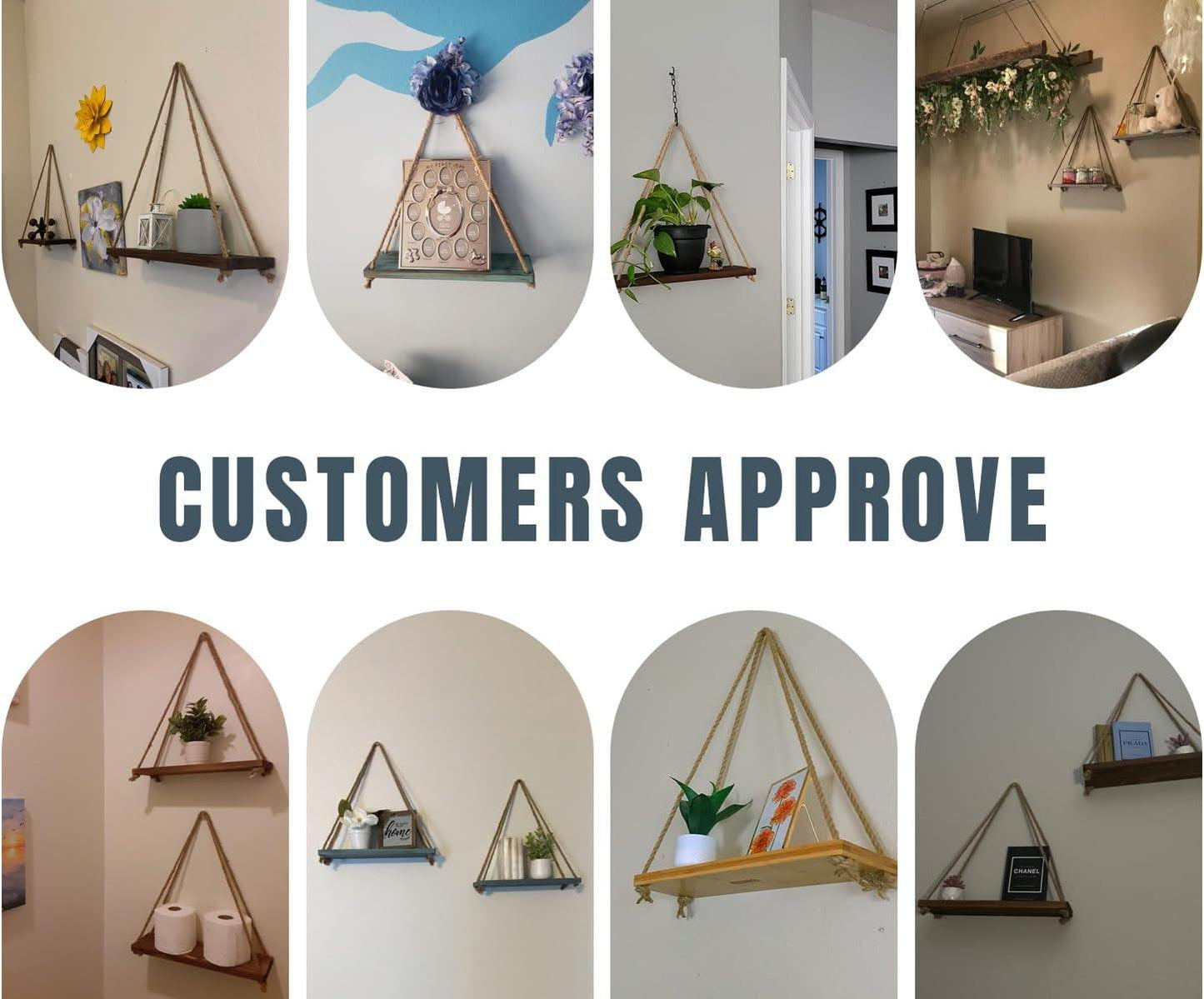 Rustic Farmhouse Boho Wall Hanging Shelves - Set Of 2 - District Goods