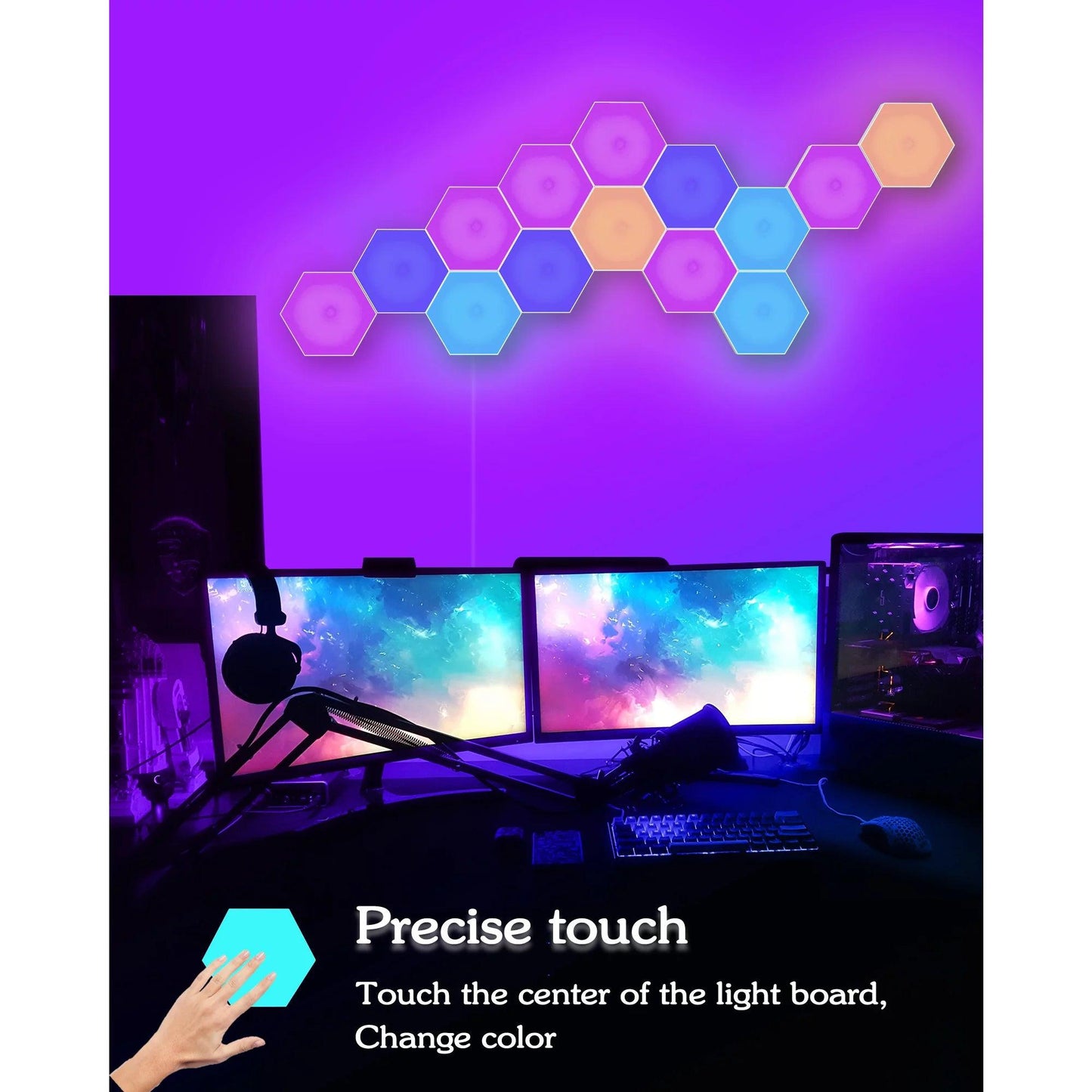 RGB LED Hexagon Wall Lights with Remote Control - District Goods