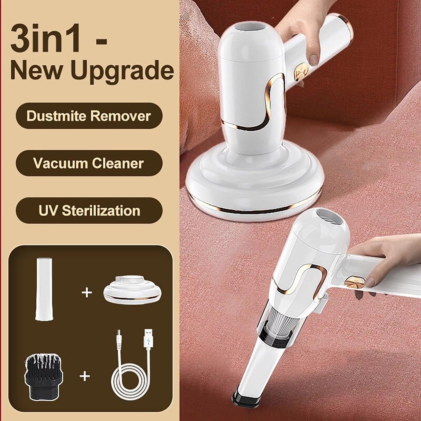 Handheld Cordless UV Mattress Vacuum Cleaner f - District Goods