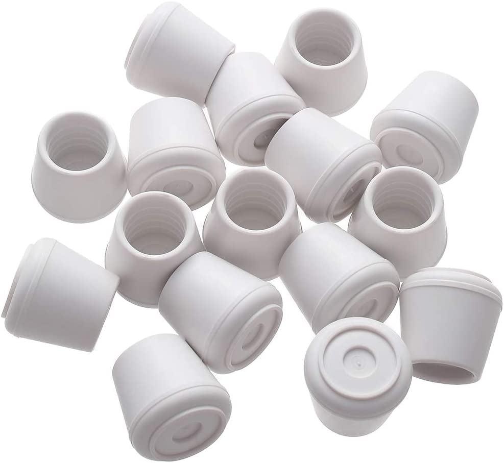 White Non-Slip Rubber Chair Leg Tips Caps - 16 pack - District Goods