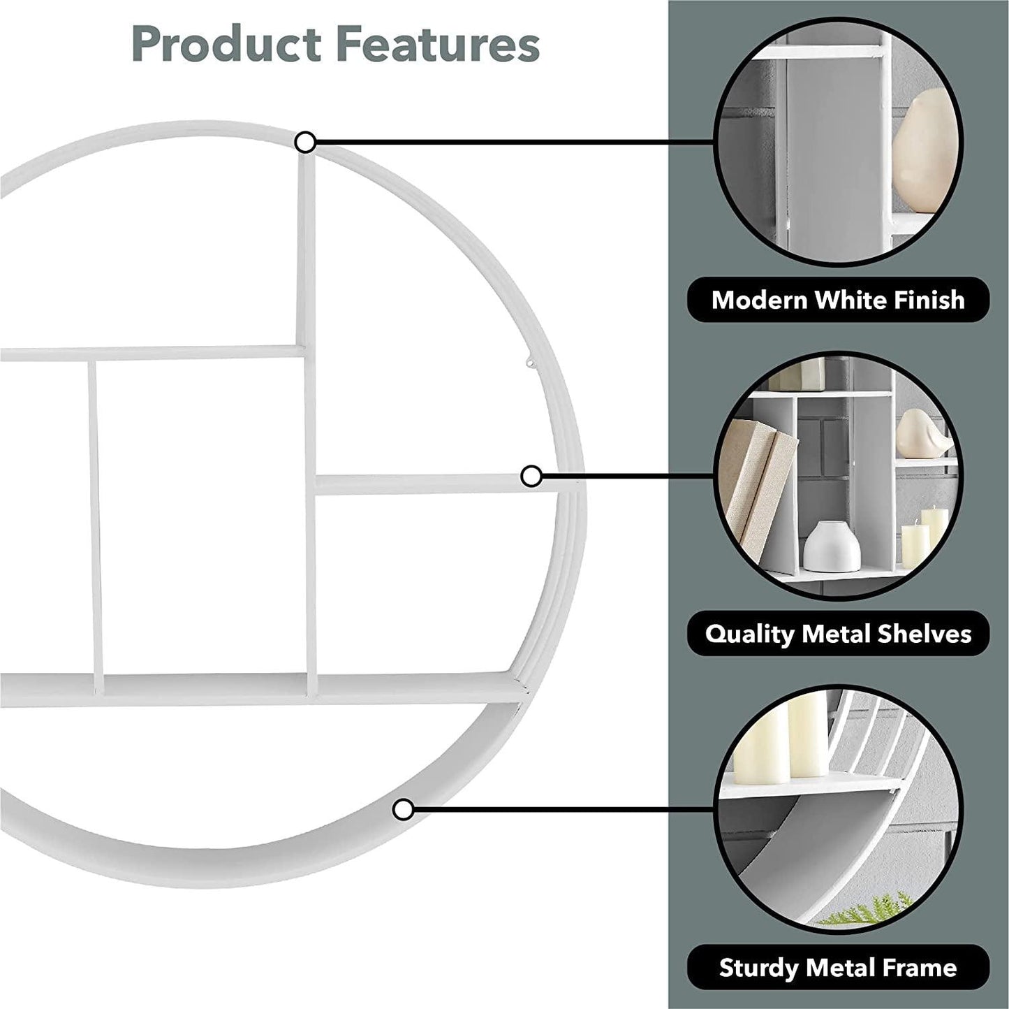 Round 3 Tier White Brody Wall Shelf - District Goods