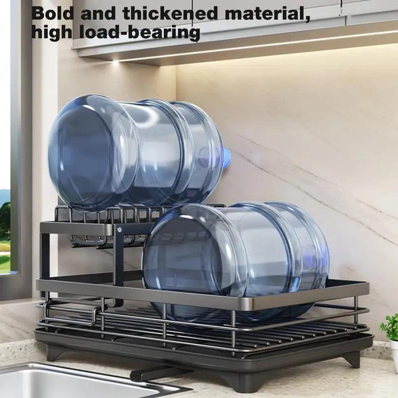 Kitchen Dish Drying Rack with Drain Basket and Drainboard - District Goods