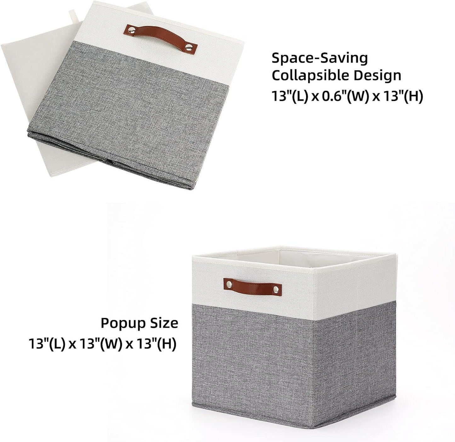 Set of 4 Foldable Fabric Linen Storage Bins with Handles - District Goods