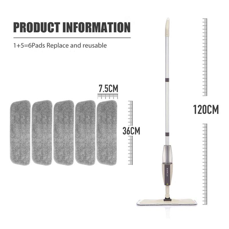 Rotating Spray Mop Broom Set with Reusable Microfiber Pads - District Goods