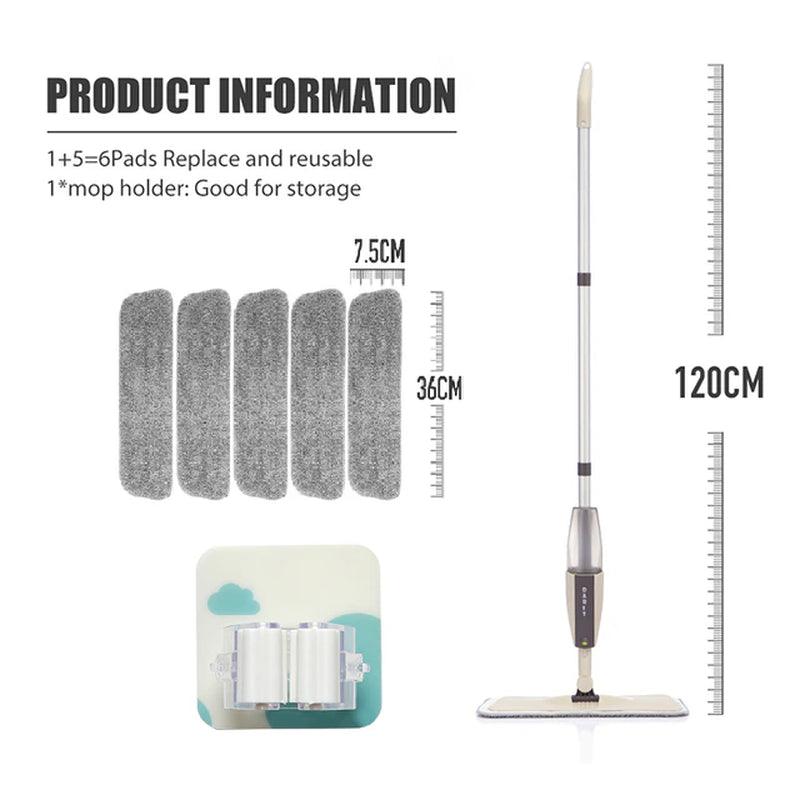 Rotating Spray Mop Broom Set with Reusable Microfiber Pads - District Goods