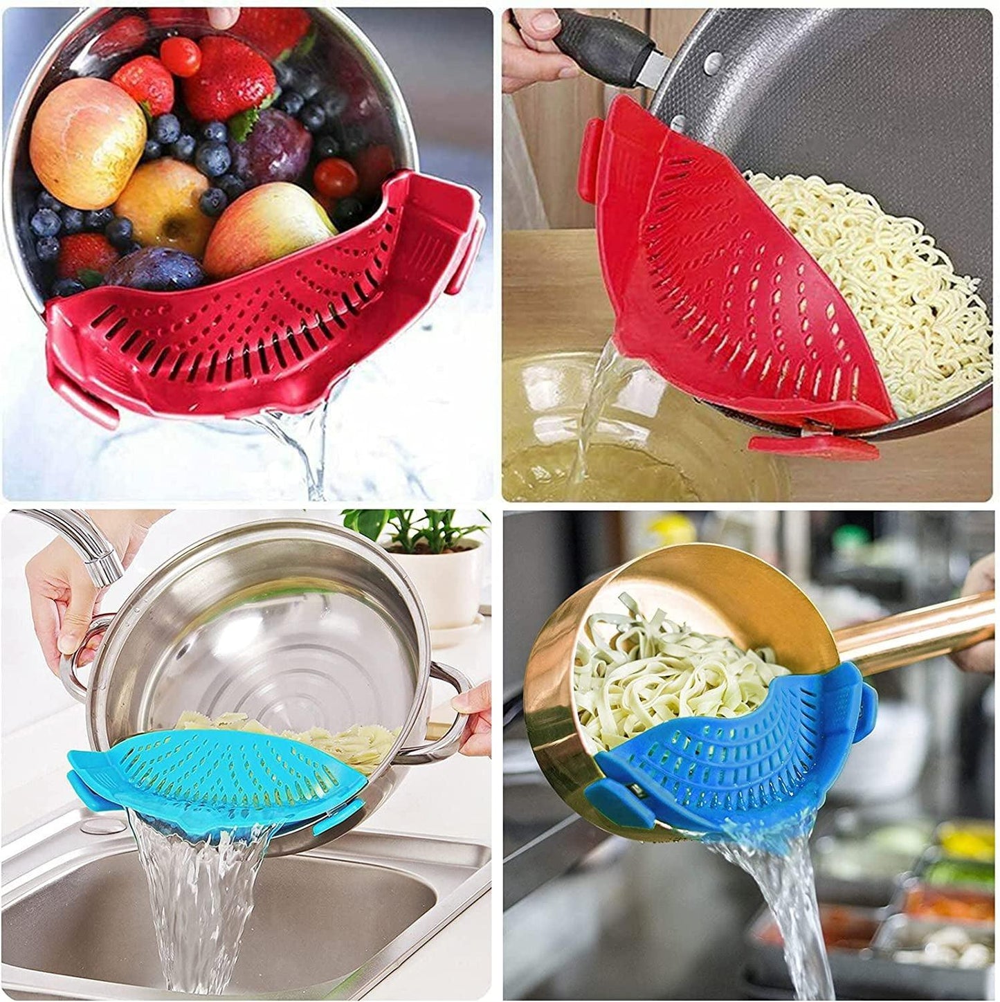 Clip-On Silicone Pot Strainer Set - District Goods