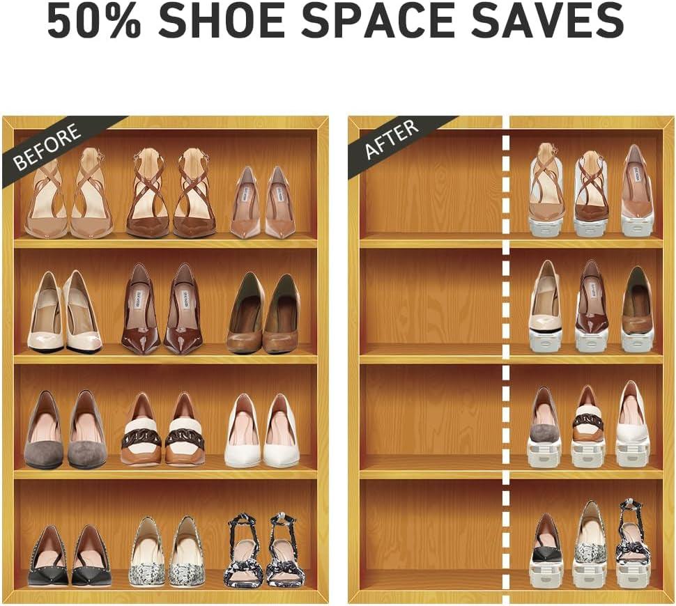 Adjustable Shoe Slots Organizer Set for Closet - Pack of 20 - District Goods