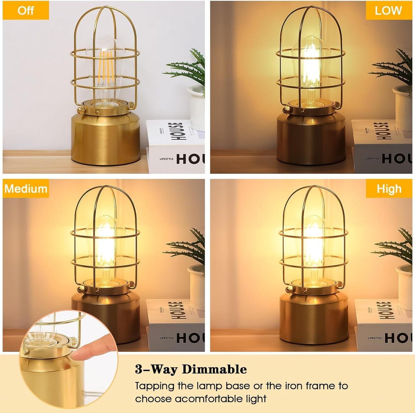 Haian Small Touch Gold Table Lamp - District Goods