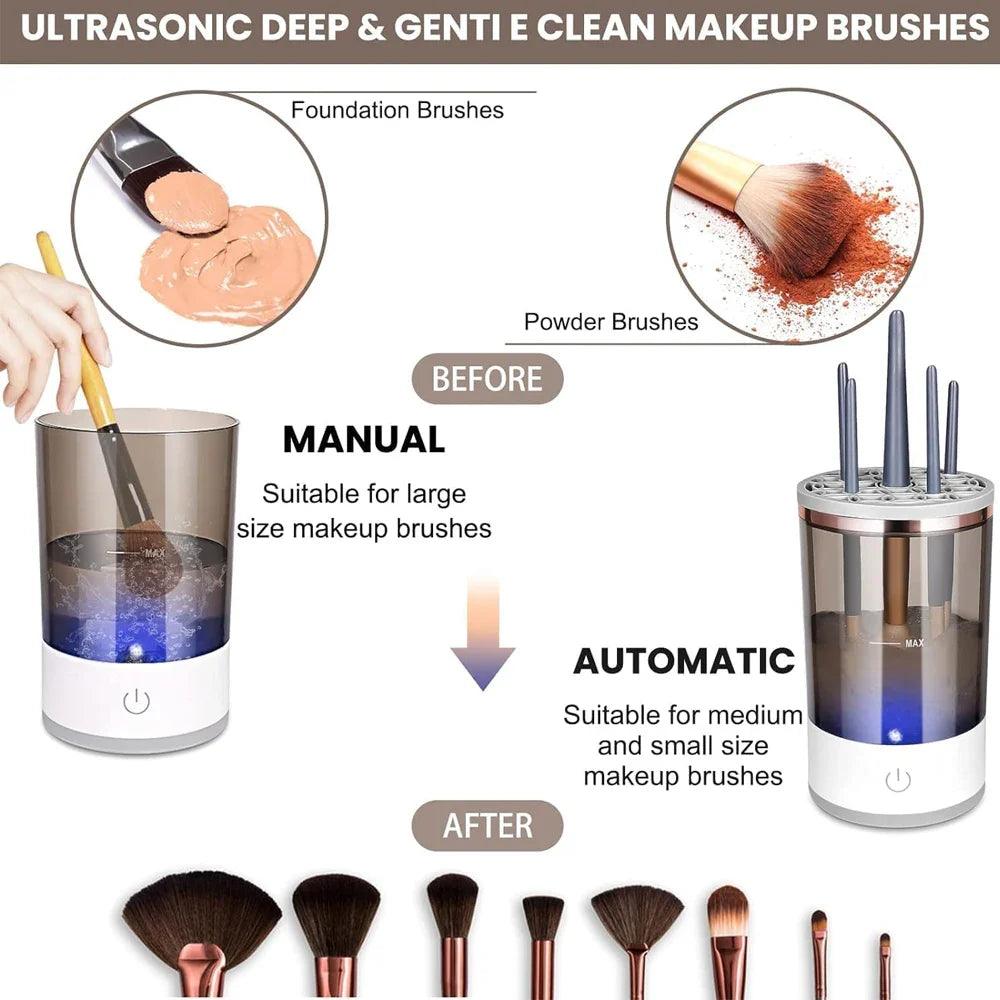 Electric Makeup Brush Cleaner with Automatic Cleaning and Fast Drying Function - District Goods