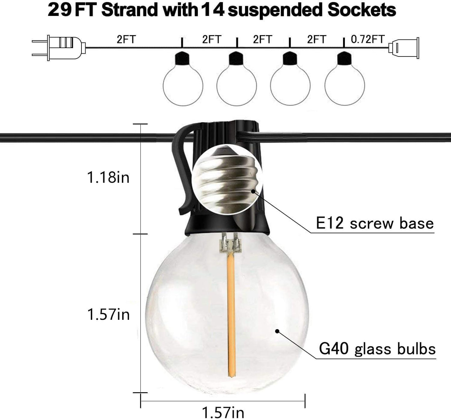 Outdoor Globe String Lights With Bulbs - District Goods