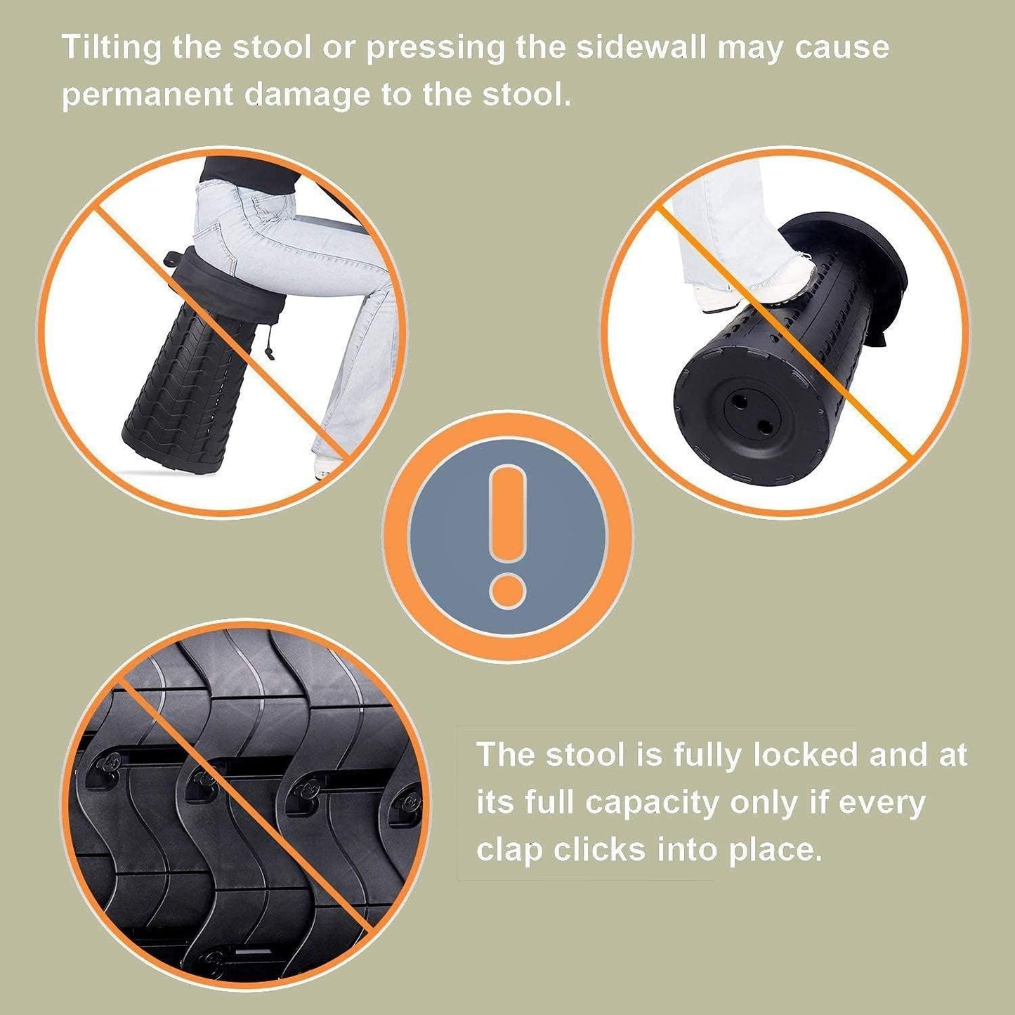 Portable Collapsible Stool with Adjustable Height - District Goods