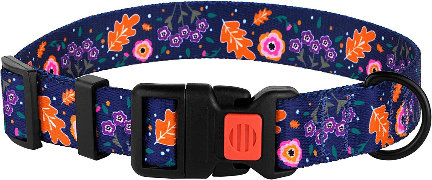 Adjustable Floral Dog Collar with Nylon Pattern - District Goods