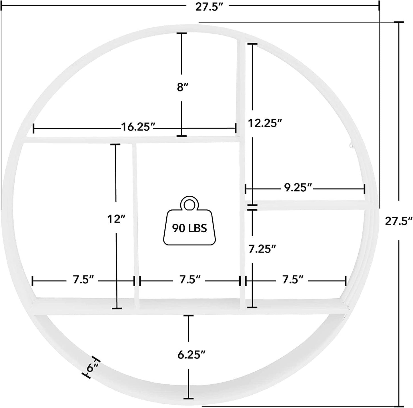 Round 3 Tier White Brody Wall Shelf - District Goods