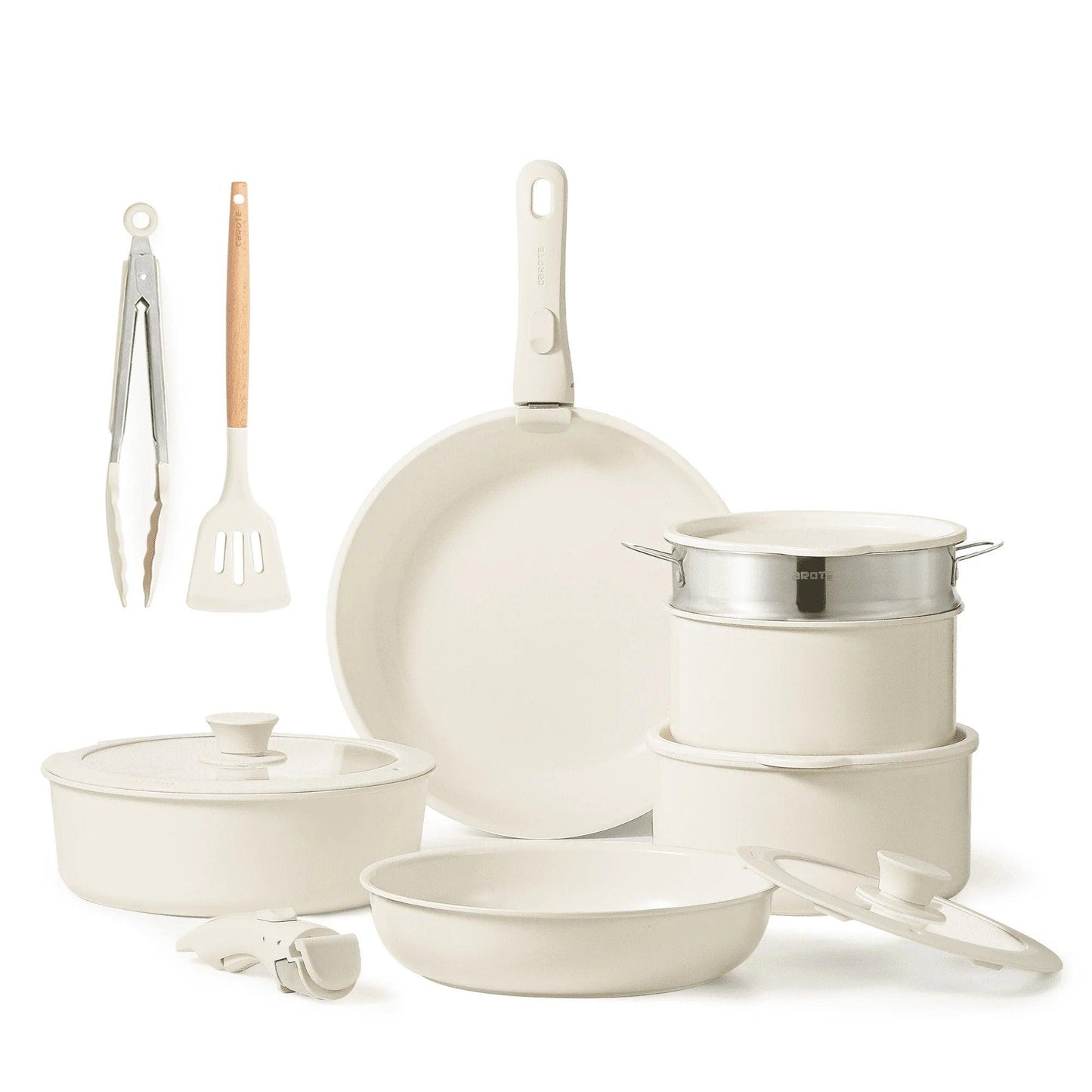 Ceramic Cookware Set with Detachable Handle 14-Piece - District Goods